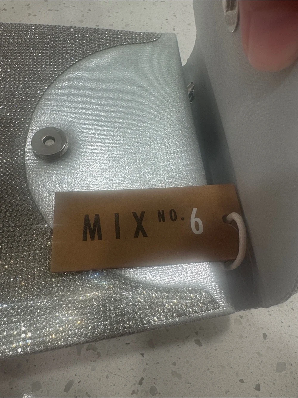 Mix No. 6 Silver Crystal Top-Handle Clutch